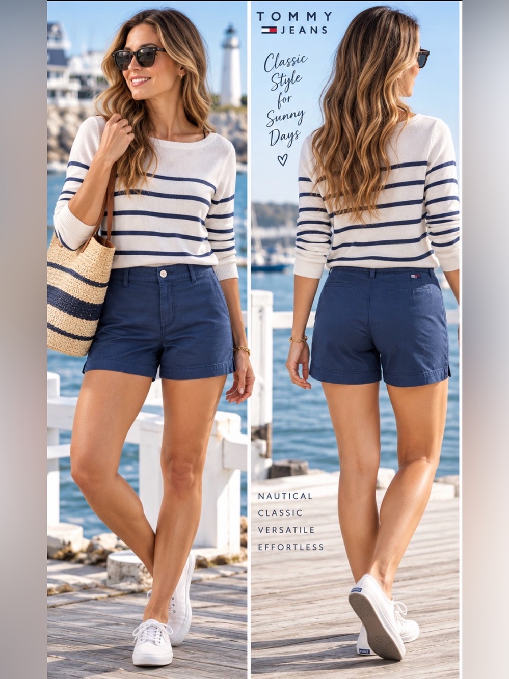 Tommy Hilfiger Tommy Jeans Indigo Blue Chino Shorts Size 11